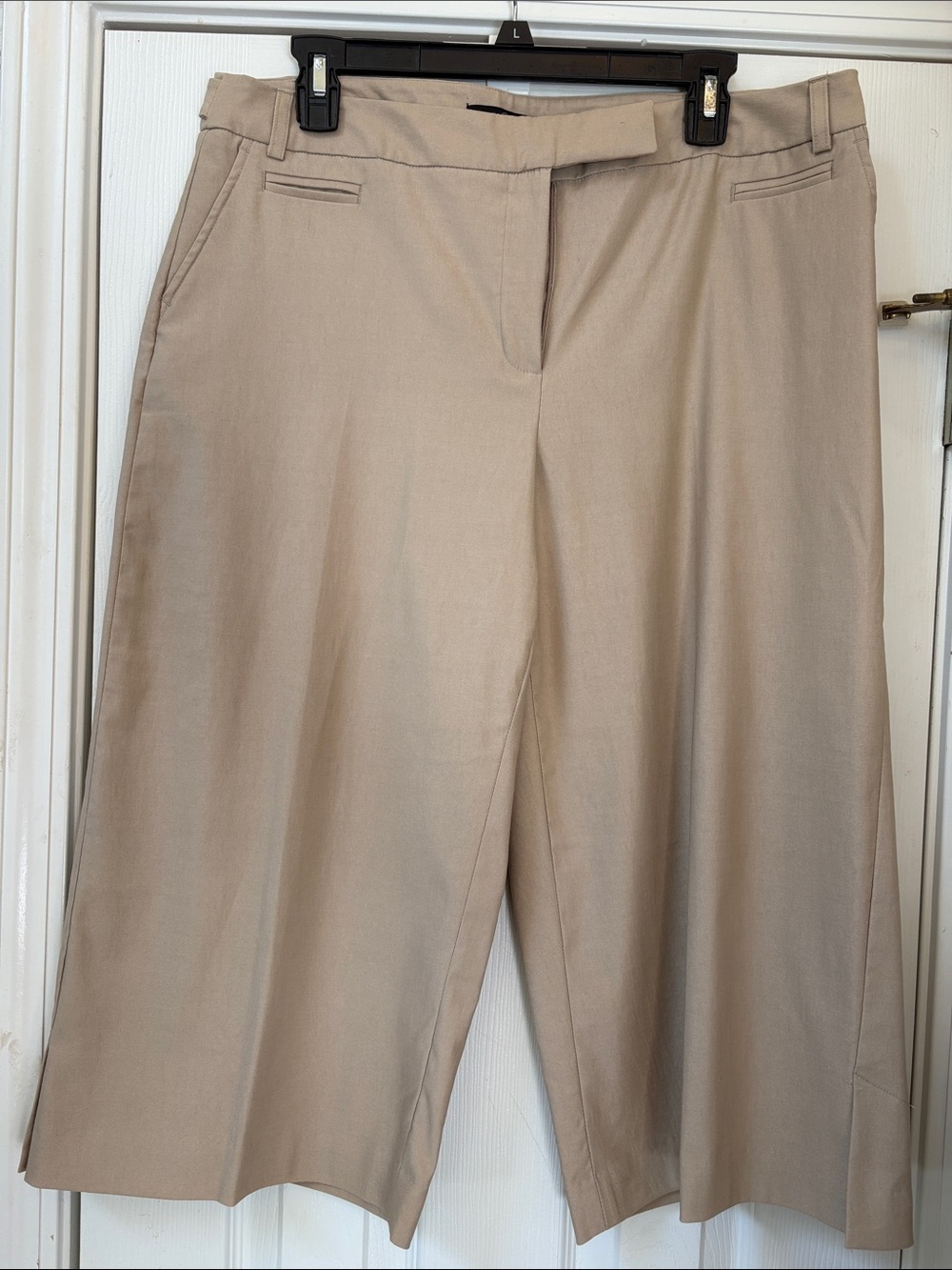 Optimum Nostalgia Size 14 Women's Beige Wide-Leg Dress Capris